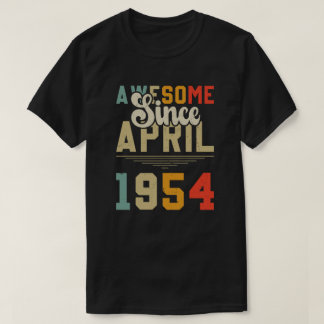 Vintage Awesome Since April 1955 Birthday 69th Yea T-Shirt