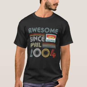 Vintage Awesome Since April 2004 15th Birthday T-Shirt