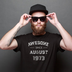 Vintage Awesome Since Birth Month Year Birthday  T-Shirt