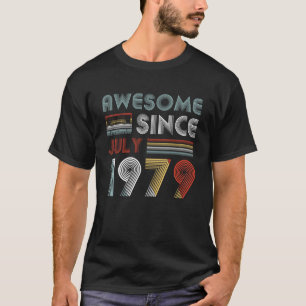 Vintage Awesome Since July 1979 40th Birthday T-Shirt