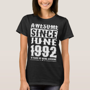 Vintage Awesome Since June 1992 31st Birthday T-Shirt