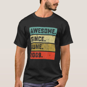 Vintage Awesome Since June 2009 13th Birthday 13 Y T-Shirt