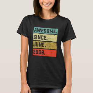 Vintage Awesome Since June 2009 13th Birthday 13 Y T-Shirt