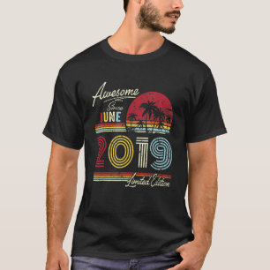 Vintage Awesome Since June 2019 3rd Birthday T-Shirt