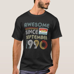 Vintage Awesome Since September 1990 29th Birthday T-Shirt
