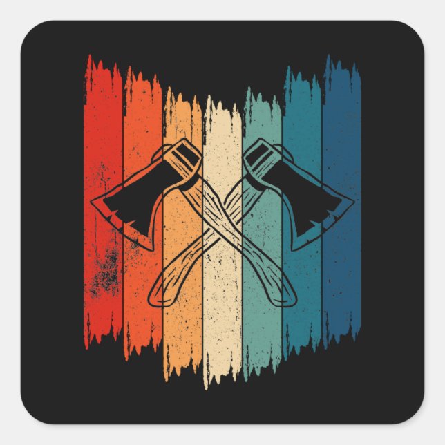 Vintage Axe Throwing Retro Axe Throwing Square Sticker (Front)