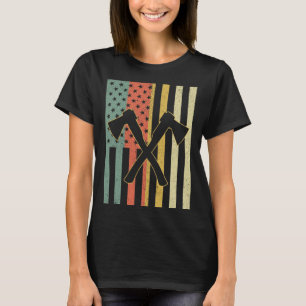 Vintage Axe Throwing Retro Crossed Axes American F T-Shirt