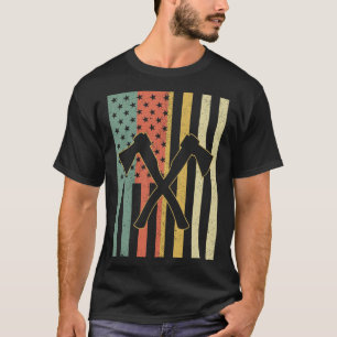 Vintage Axe Throwing Retro Crossed Axes American F T-Shirt