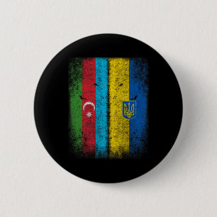 Vintage Azerijan Ukraine Flag  6 Cm Round Badge