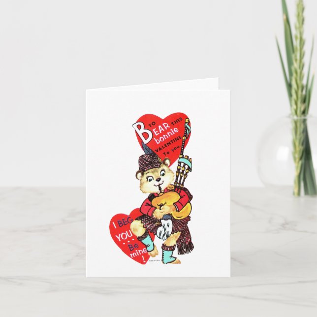 Vintage B is for Bear Valentine Card (Front)