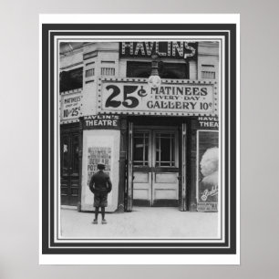 Vintage B&W Movie Theatre Poster 16 x 20