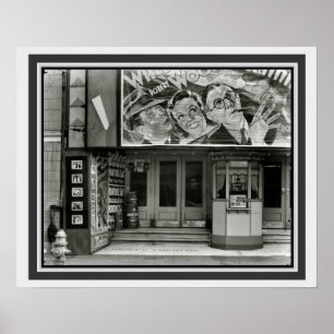 Vintage B&W Movie Theatre Poster 16 x 20