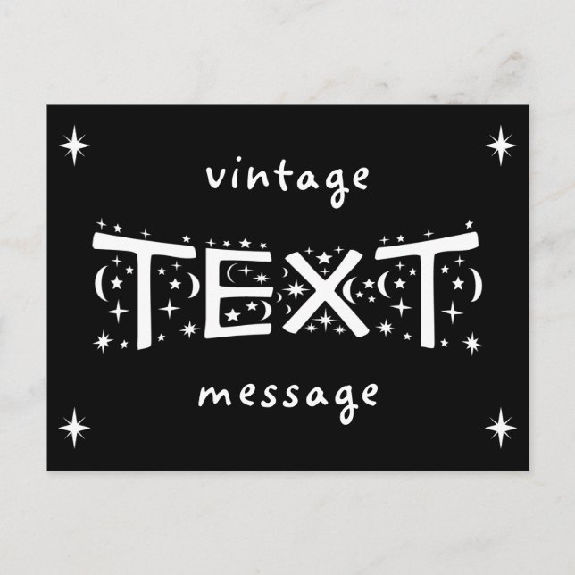 Vintage B&W Text Message Postcard (Front)