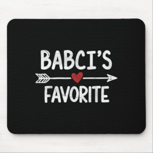 Vintage Babci’s Favorite Child Quote Heart Polish Mouse Pad
