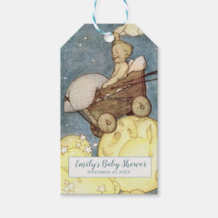 Vintage Baby Adventures With The Moon Baby Shower Gift Tags