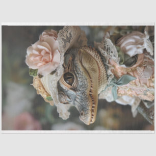 Vintage Baby Alligator Lady Gwendolyn Decoupage Tissue Paper