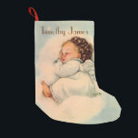 Vintage Baby Angel sleeping in Clouds Small Christmas Stocking<br><div class="desc">Personalise this lovely stocking of a baby angel sleeping in the clouds.</div>