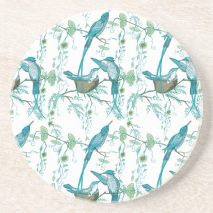 Vintage Baby Bird with Moma and Papa Bird Coasters