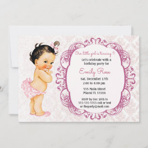 Vintage Baby Birthday Invitation