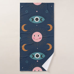 vintage baby boho seamless pattern. Hippie chic ba Bath Towel