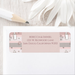 Vintage Baby Bottle Pattern Return Address Label
