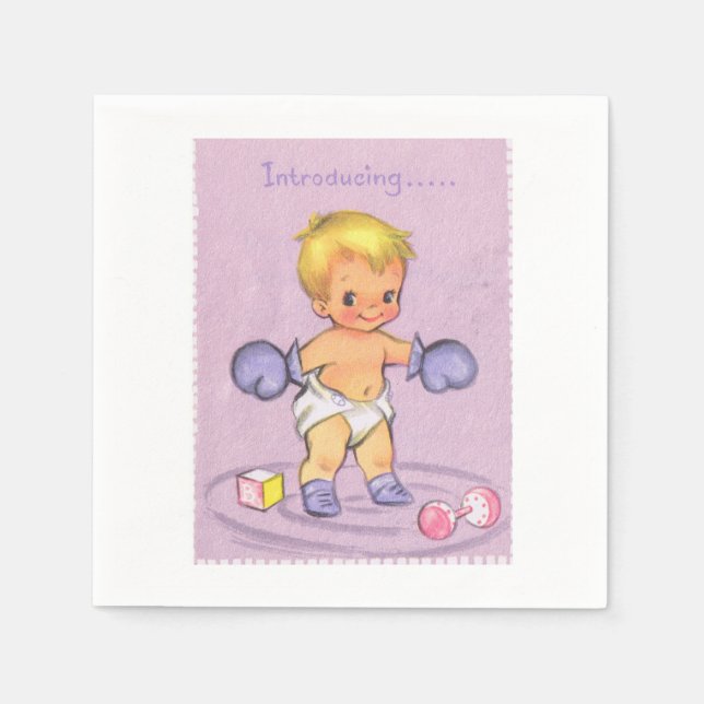 Vintage Baby Boy Napkin (Front)