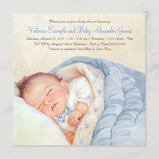 Vintage Baby Boy Shower Invitation