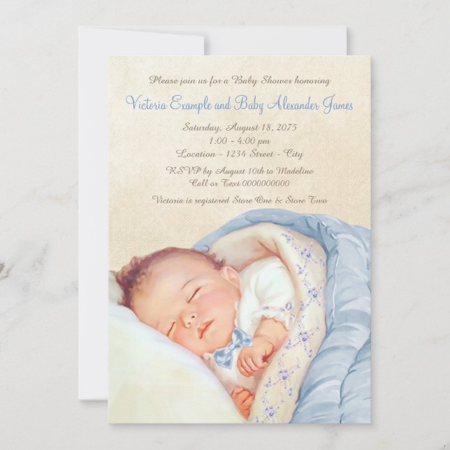 Vintage Baby Boy Shower Invitation (Front)