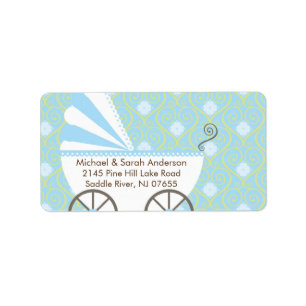Vintage Baby Carriage Baby Shower Address Label