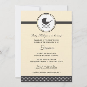 Vintage Baby Carriage Baby Shower Invitation