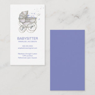Vintage Baby Carriage Babysitter Business Card
