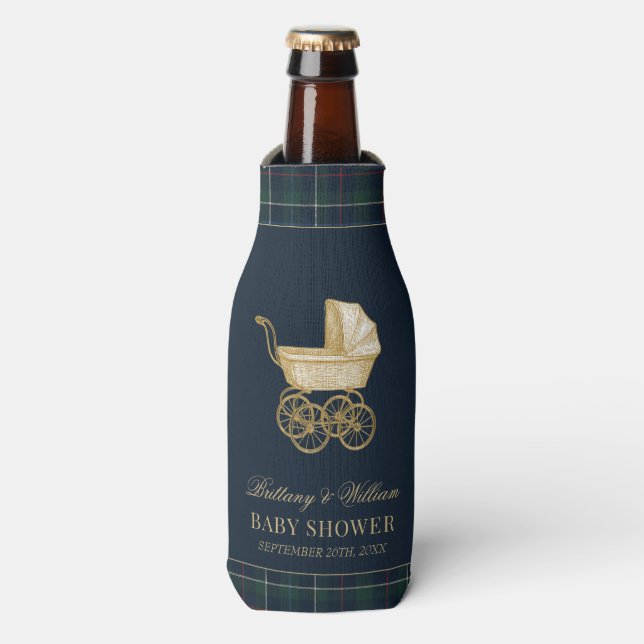 Vintage Baby Carriage Classic Baby Shower  Bottle Cooler (Bottle Front)