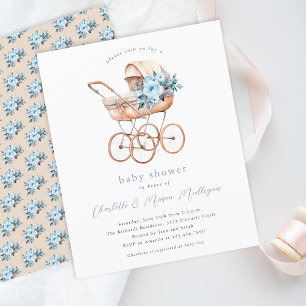 Vintage Baby Carriage Neutral Couples Baby Shower
