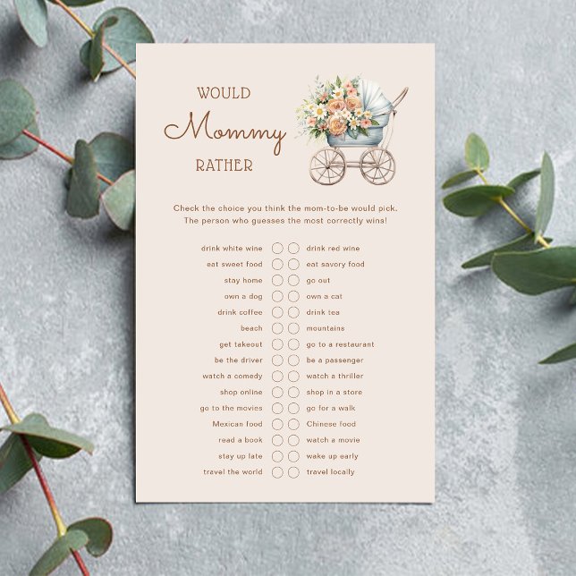 Vintage Baby Carriage Would Mummy Rather Baby Game (Creator Uploaded)