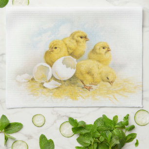 Vintage Baby Chickens Tea Towel