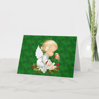 Vintage Baby Christmas Angel Holiday Card
