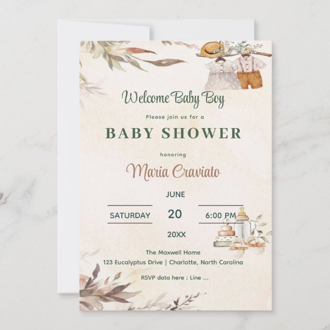 Vintage Baby Clothes Baby Shower Invitation (Front)