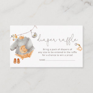 Vintage Baby Clothes Diaper Raffle Baby Shower Enclosure Card