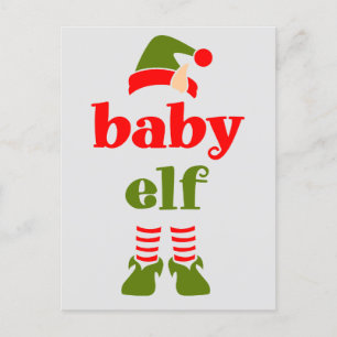 Vintage Baby Elf in red and green Postcard