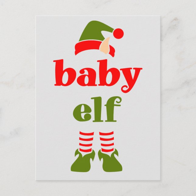 Vintage Baby Elf in red and green Postcard (Front)