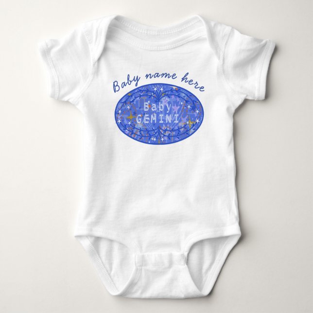 Vintage baby Gemini zodiac astrology Bodysuit (Front)
