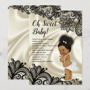 Vintage Baby Girl Baby Shower Invitation