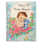 Vintage Baby Girl Baby Shower Notebook