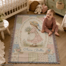 Vintage Baby Girl Personalised Patchwork Storybook