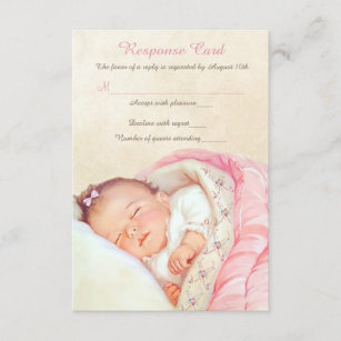 Baby Girl Shower RSVP &amp; Response Cards | Zazzle AU