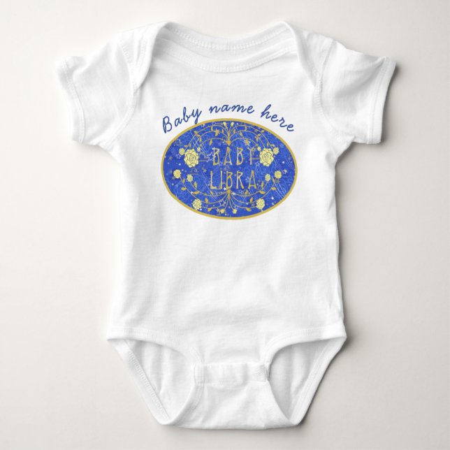 Vintage baby Libra zodiac personalised Bodysuit (Front)