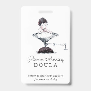 Vintage Baby On Scale Doula Badge ID Badge