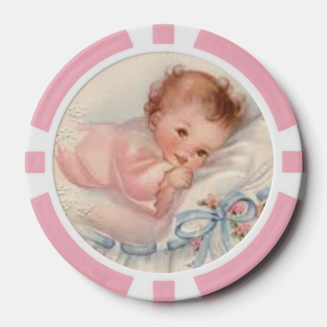 vintage baby poker themed chips (Front)