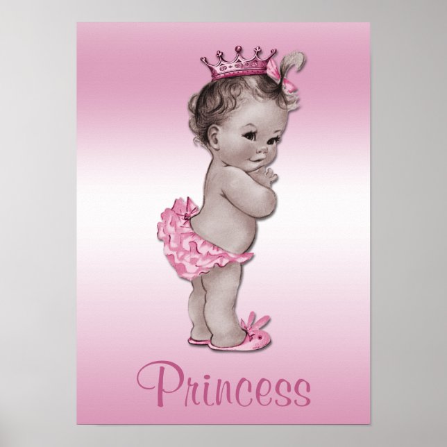 Vintage Baby Princess Pink Poster (Front)