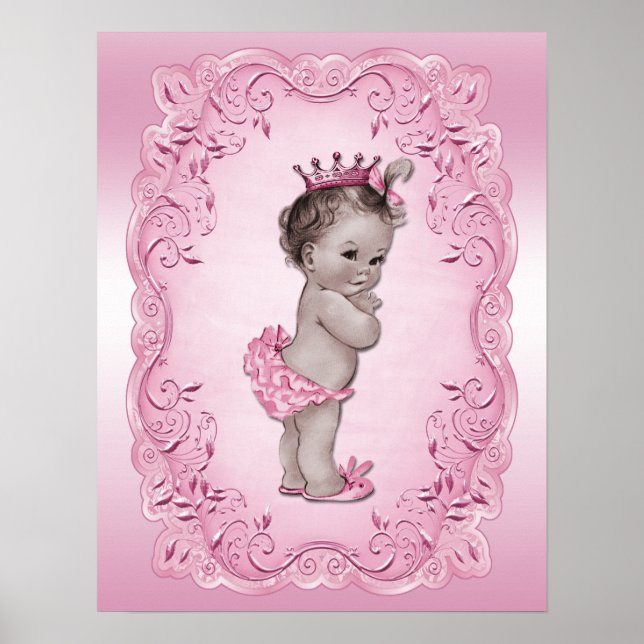 Vintage Baby Princess Pink Poster (Front)